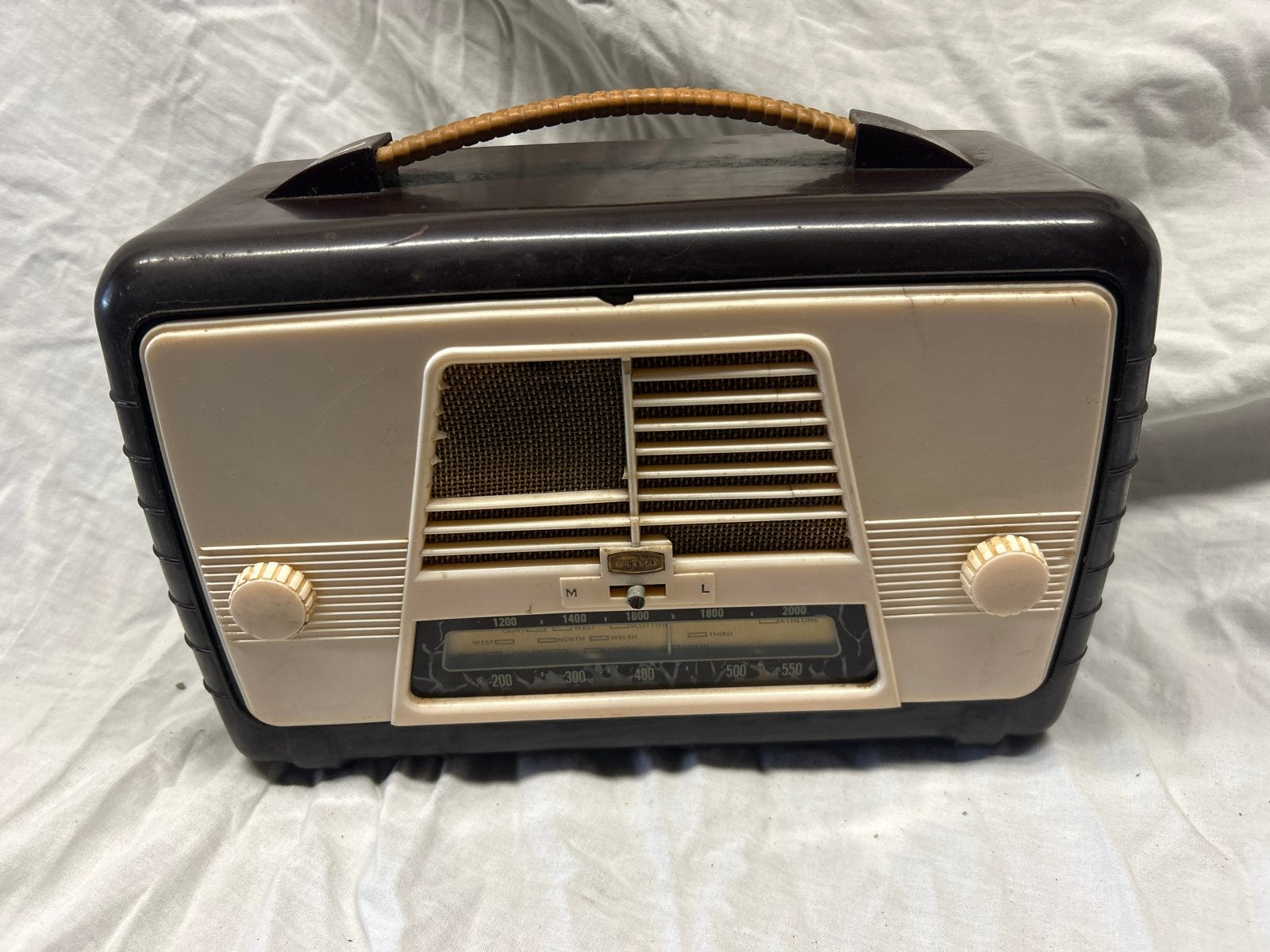 Vintage Ultra electronics buizenradio - Draagbaar model, Ophalen of Verzenden, Gebruikt, Radio