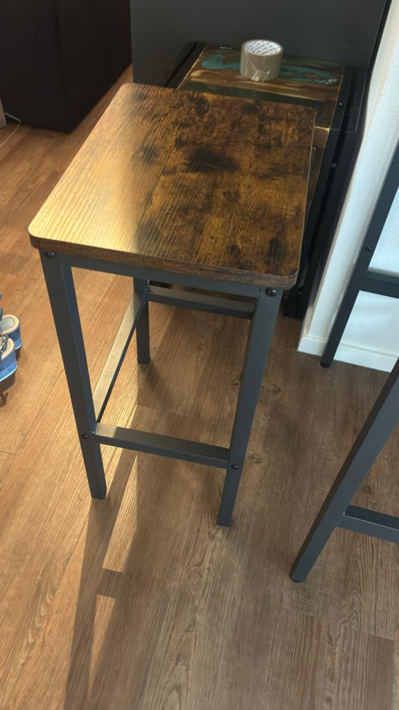 Hoge tafel met 2 krukken - industrieel design, Ophalen of Verzenden, Gebruikt
