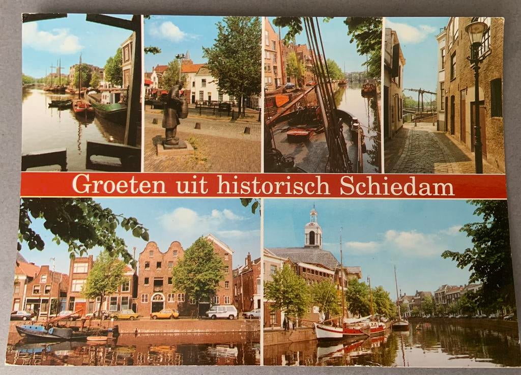 Groeten uit historisch Schiedam, Ophalen of Verzenden, Gelopen, Zuid-Holland