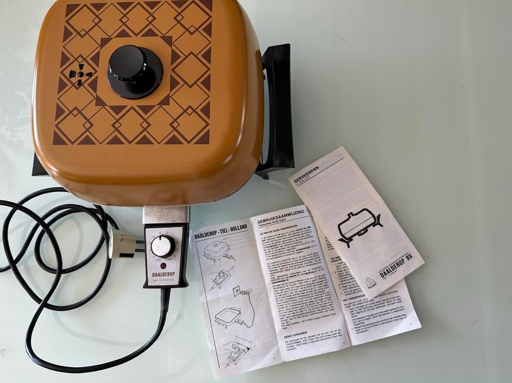 Daalderop pan met thermostaat, Huis en Inrichting, Ophalen of Verzenden, Gebruikt, Overige materialen, Koekenpan of Braadpan
