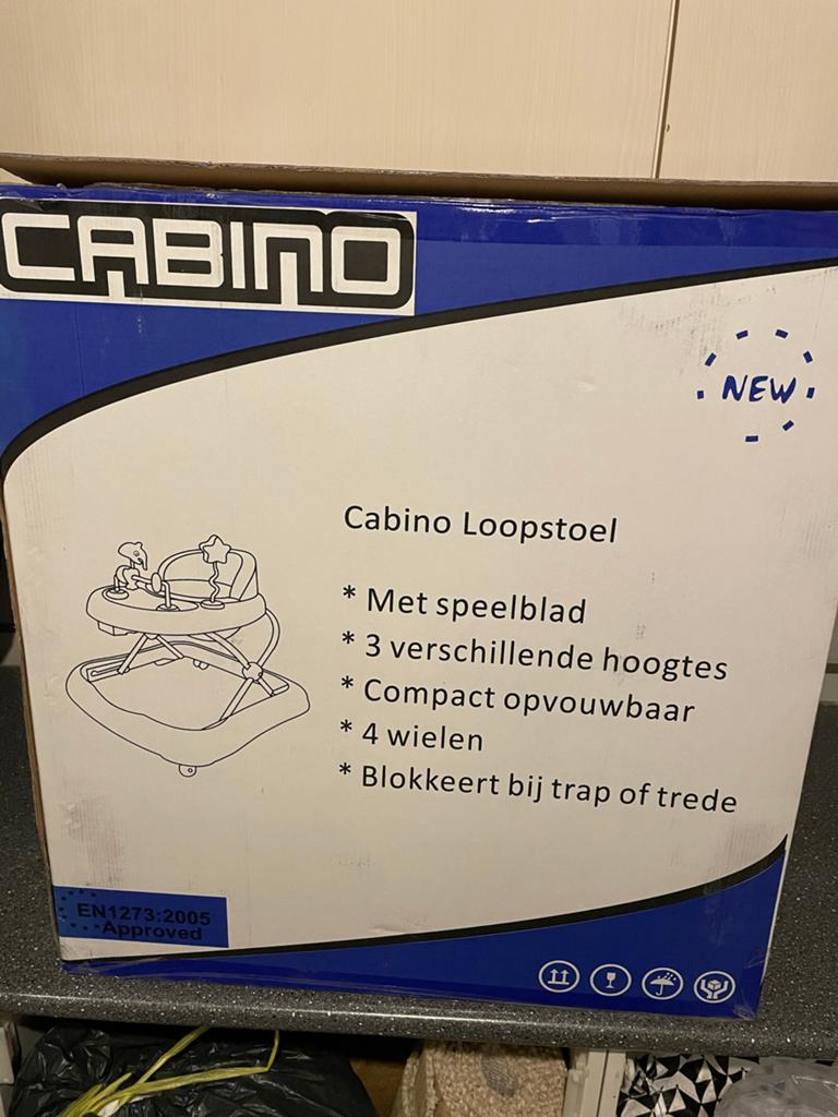 Nieuwe Cabino Loopstoel met Speelblad - Grijs/Blauw, Ophalen, Nieuw