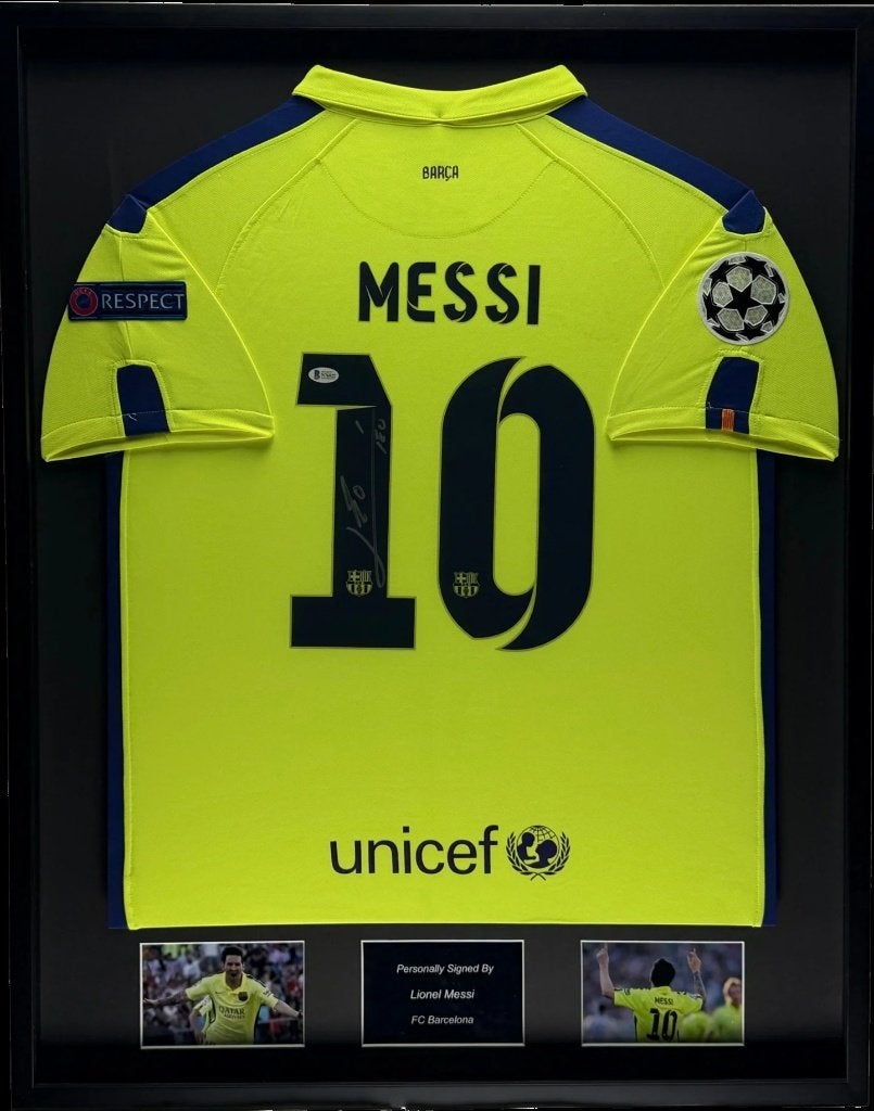 Lionel Messi FC Barcelona 14/15 ingelijst 3e Shirt, Buitenlandse clubs, Soccersignings.nl, Shirt, Nieuw