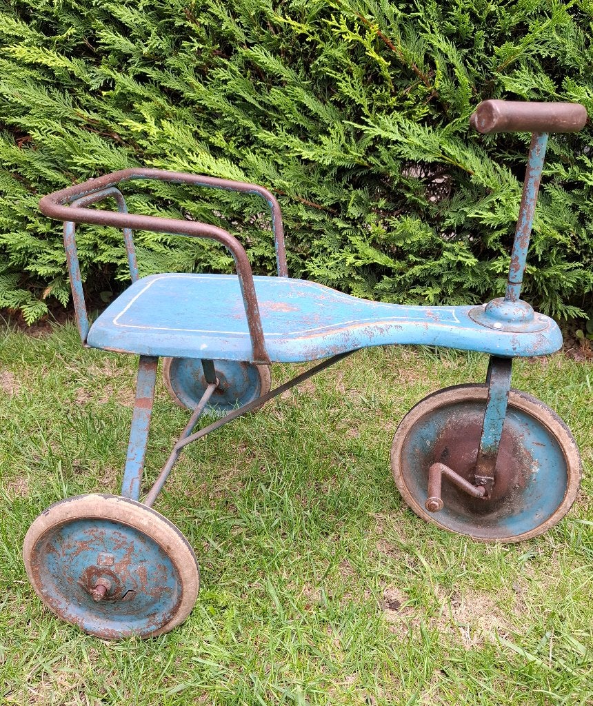 Vintage driewieler en kinderzitje, Ophalen, Gebruikt