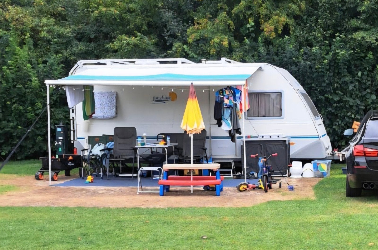 Thule Omnistor Luifel 400 cm voor Caravan/Camper, Ophalen of Verzenden, Gebruikt