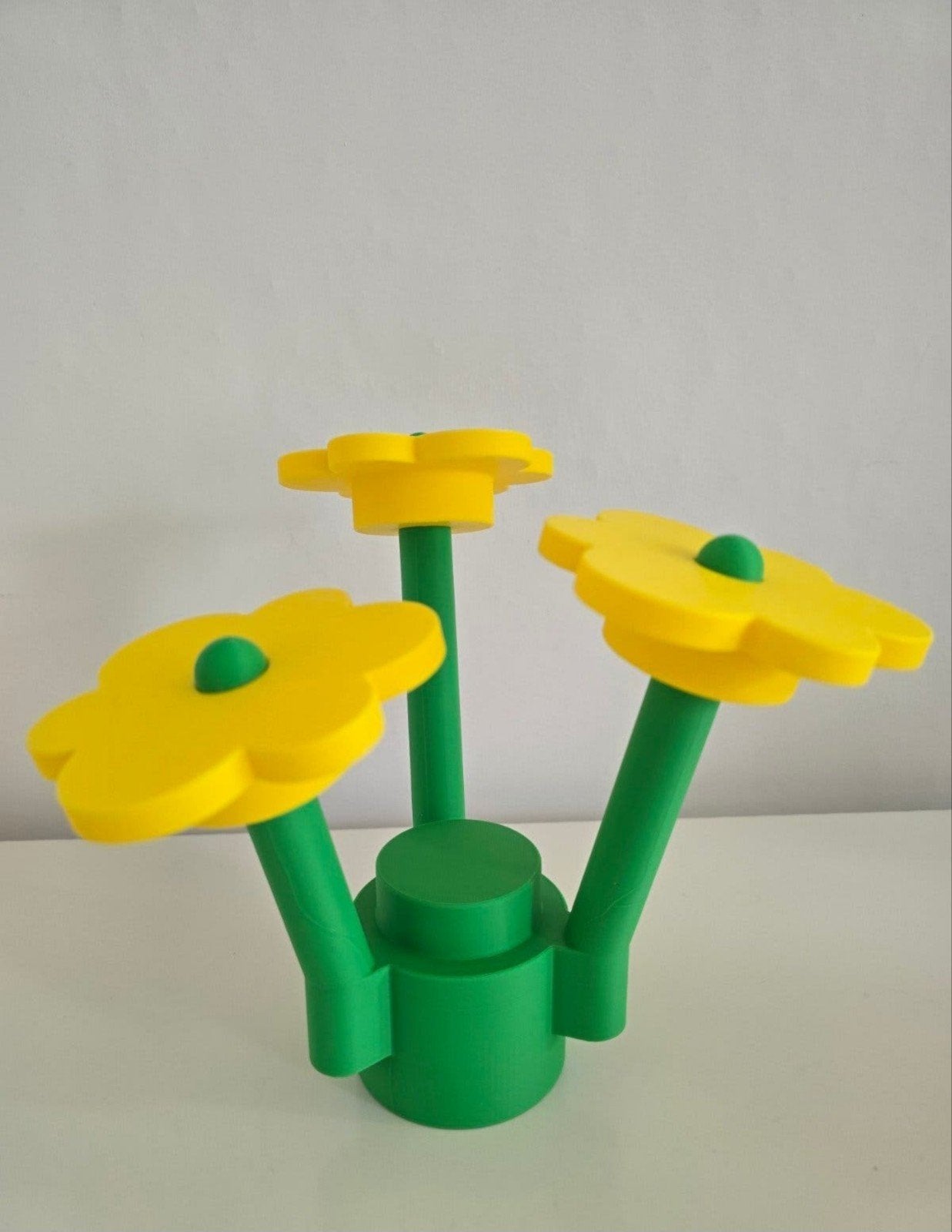 Lego bloem groot 3d geprint groen geel, Ophalen of Verzenden, Nieuw