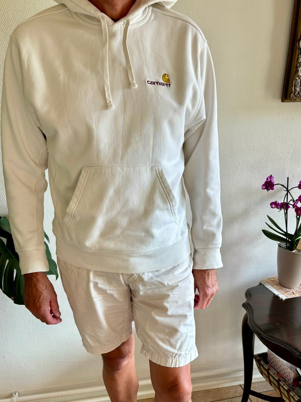 Carhartt heren HOODE sweatshirt maat M, Ophalen of Verzenden, Zo goed als nieuw, Maat 48/50 (M), Wit