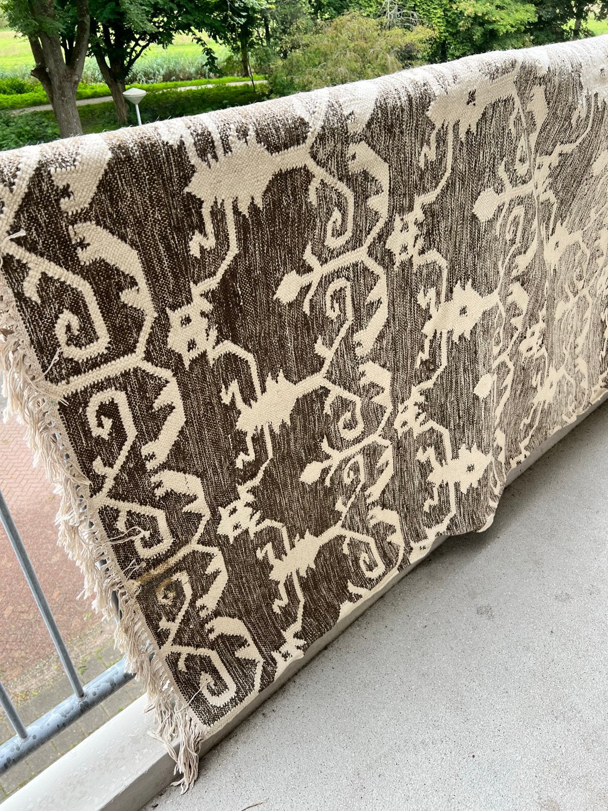 Wollen geweven kleed AAI, 2x3m, naturel patroon, Gebruikt, Ophalen of Verzenden, 200 cm of meer, Crème