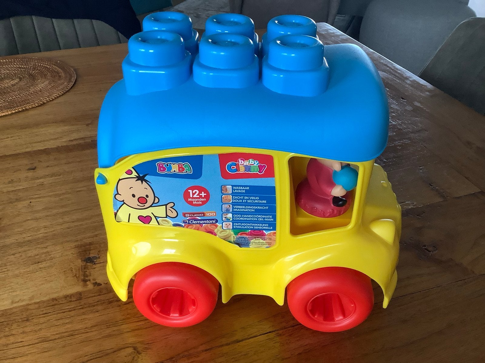 Baby Clementoni Baby Bus met stapelblokken, Ophalen of Verzenden, Zo goed als nieuw, Auto, Met wieltjes