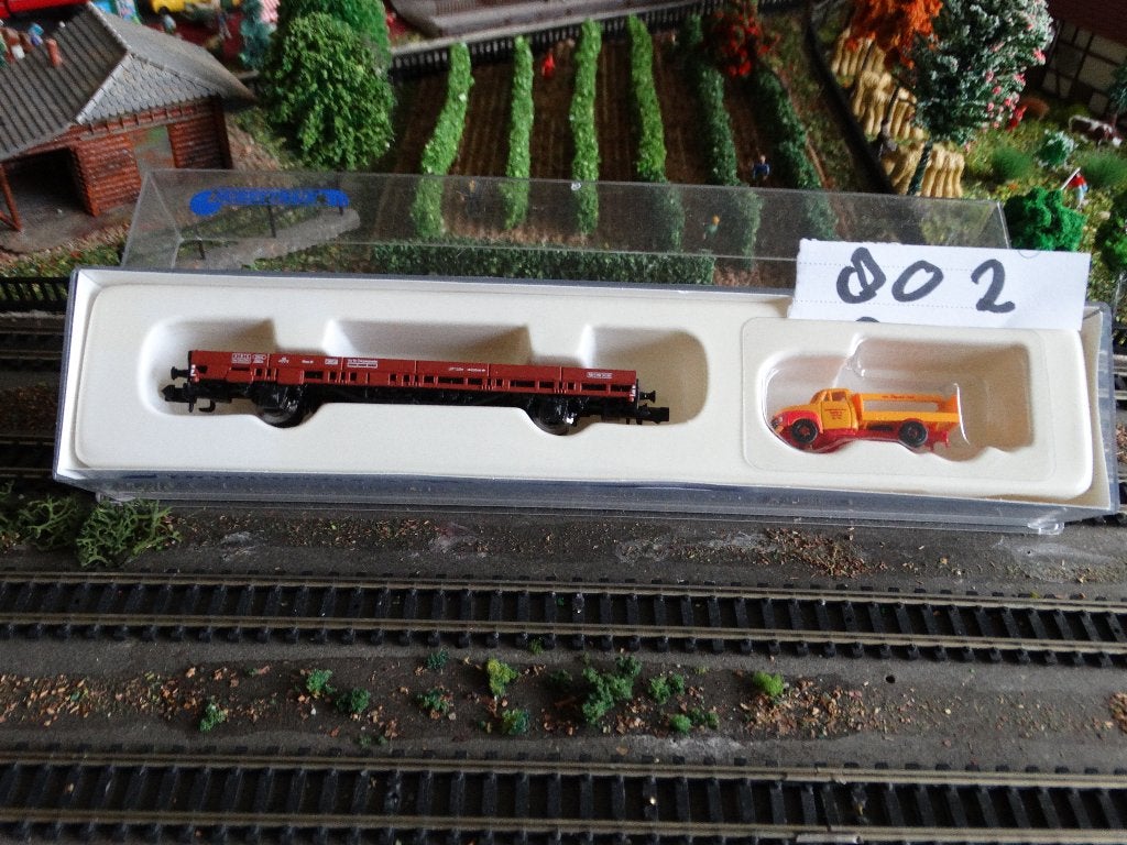 N-Spoor: HOBBYTRAIN H23819, adv 802, Flachwagen DB, Ep 3., Hobby en Vrije tijd, Modeltreinen | N-Spoor, Overige merken, Gelijkstroom of Wisselstroom
