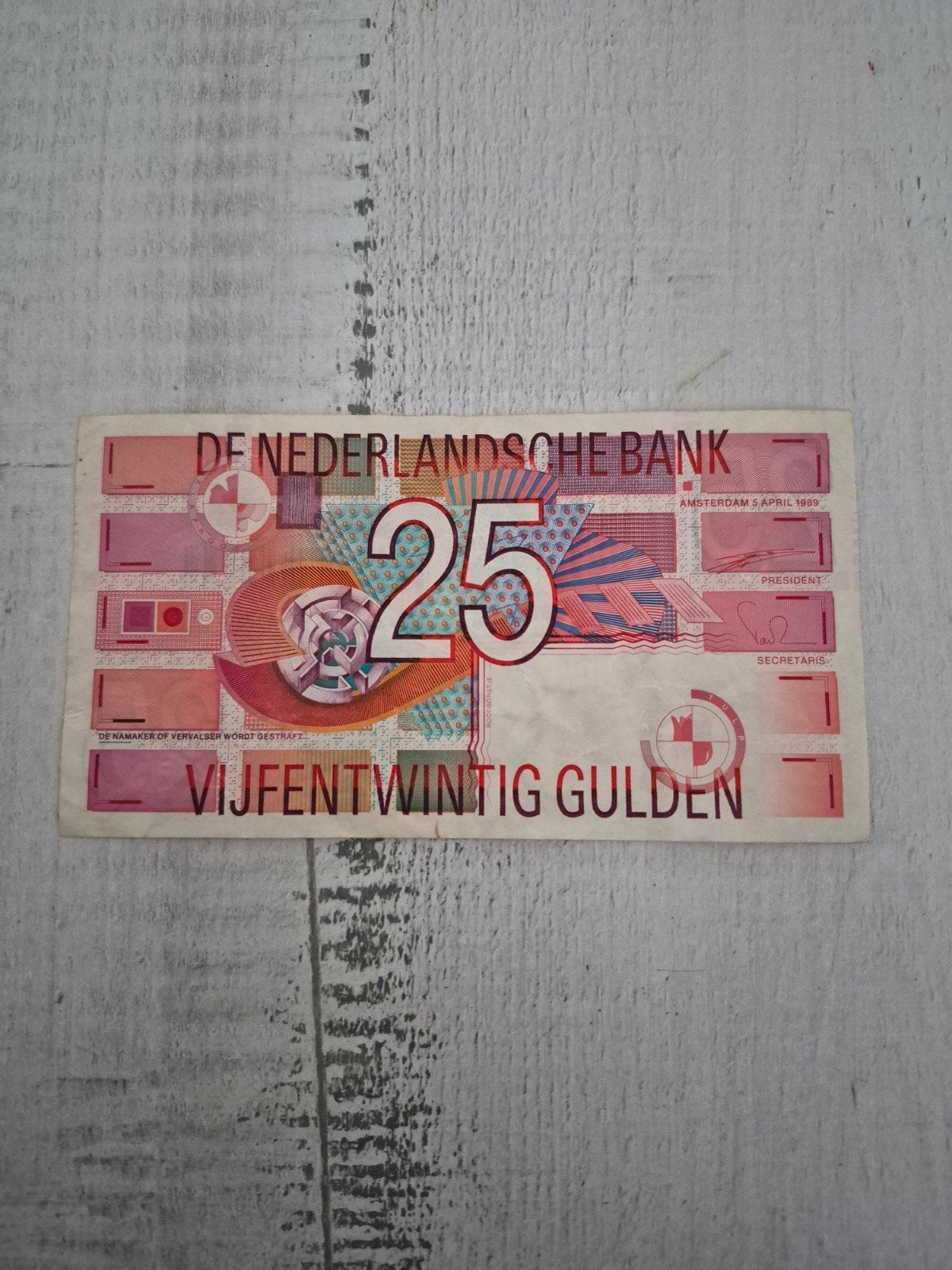 Zeldzaam 25 Gulden biljet uit 1989 - De Nederlandse Bank, Ophalen of Verzenden, 25 gulden, Los biljet