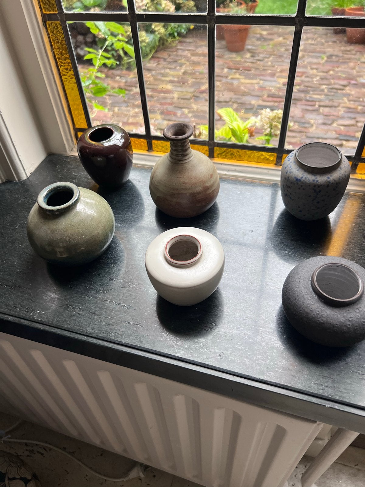 Set van 6 diverse vintage keramische vazen, Ophalen of Verzenden