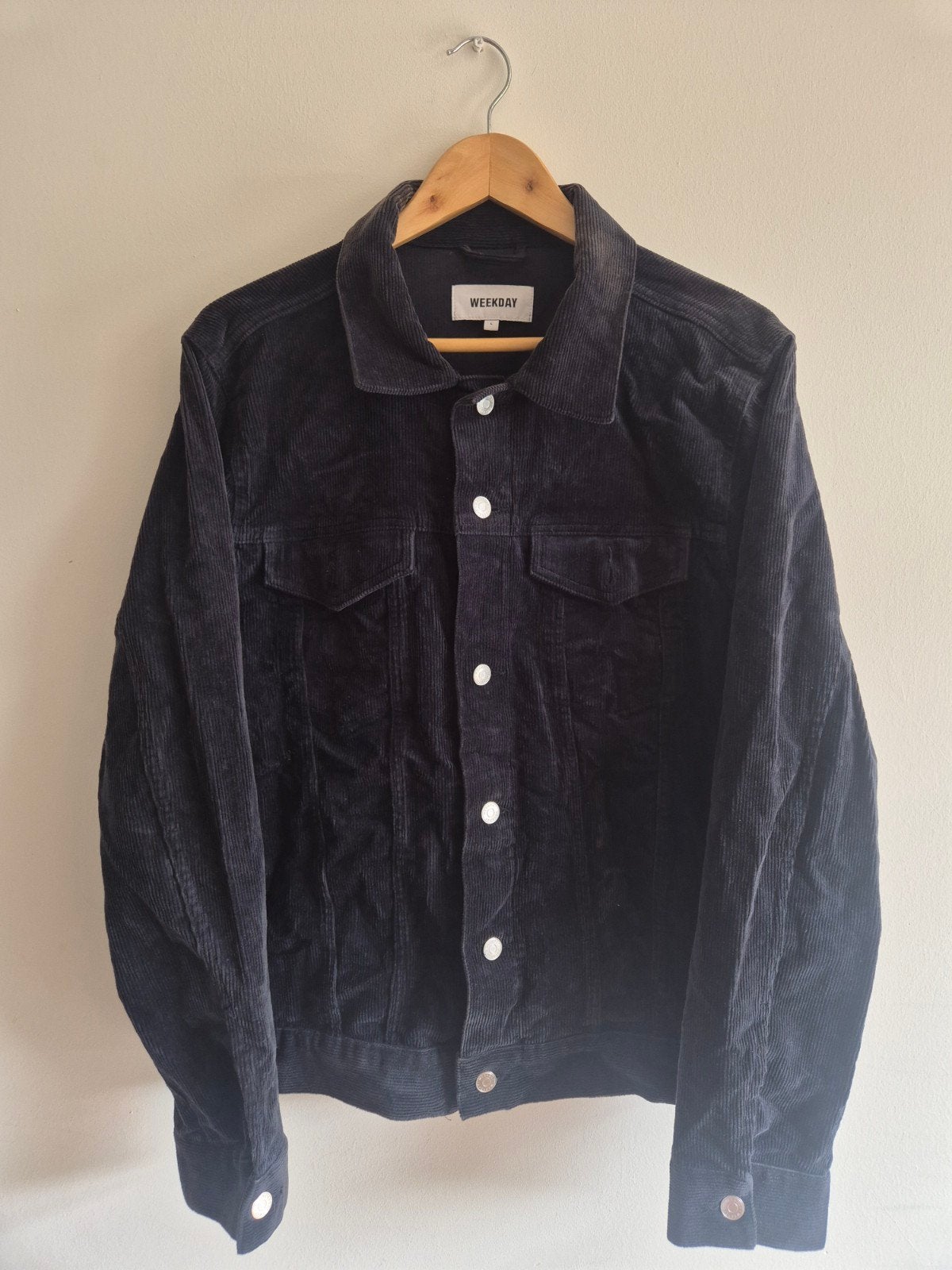 Weekday Corduroy Jack Heren L Donkergroen, Maat 52/54 (L), Ophalen of Verzenden, Weekday, Gedragen