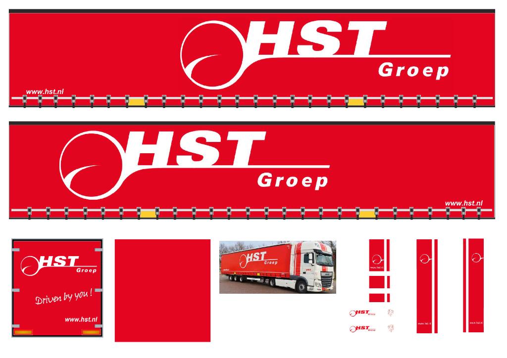 Vrachtauto decal 1:50 HST Groep Enschede, Hobby en Vrije tijd, Modelauto's | 1:50, Verzenden, Nieuw, Bus of Vrachtwagen, Overige merken