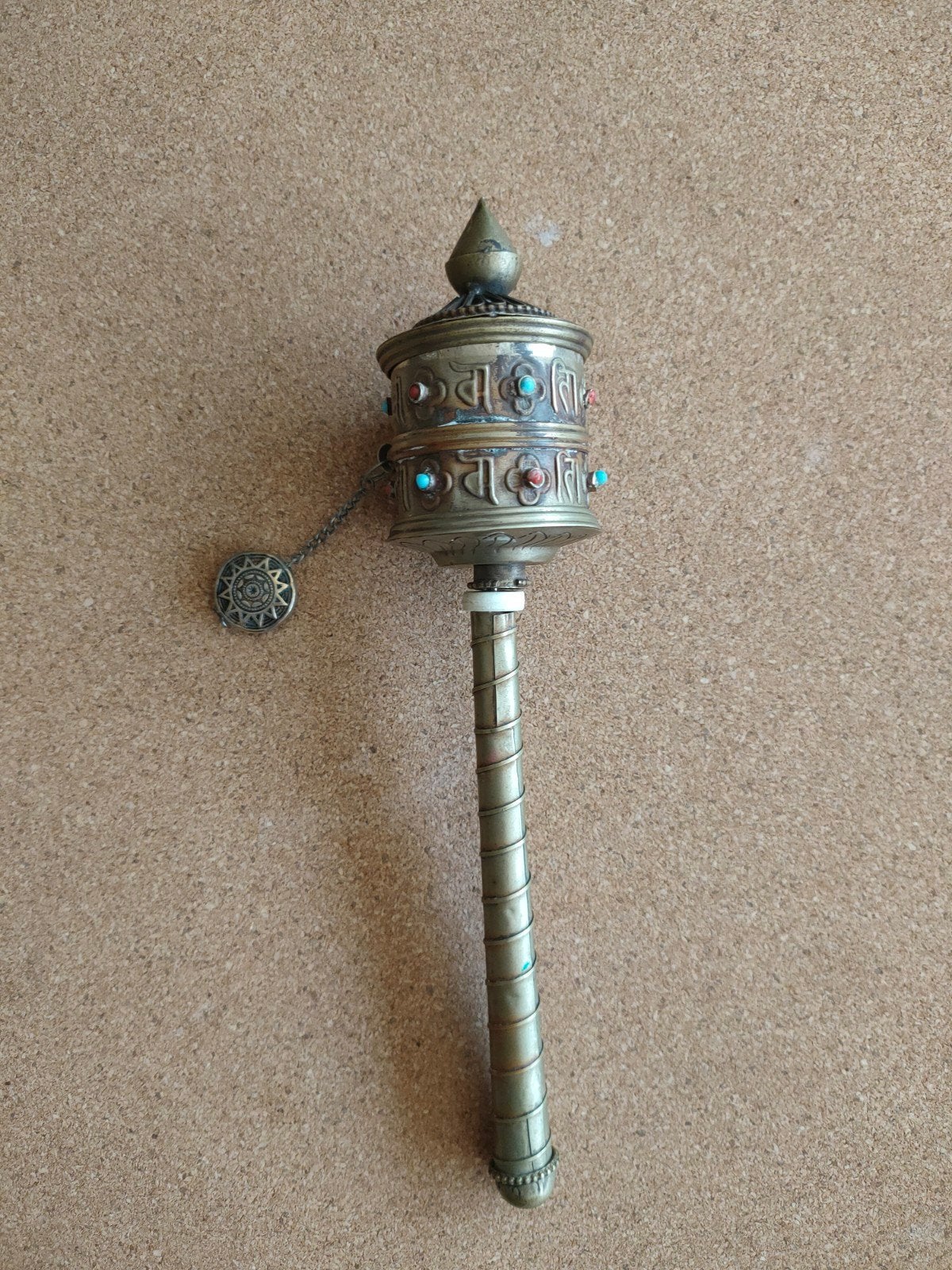 Antieke Tibetaanse Gebedsmolen - 20 cm, Verzenden