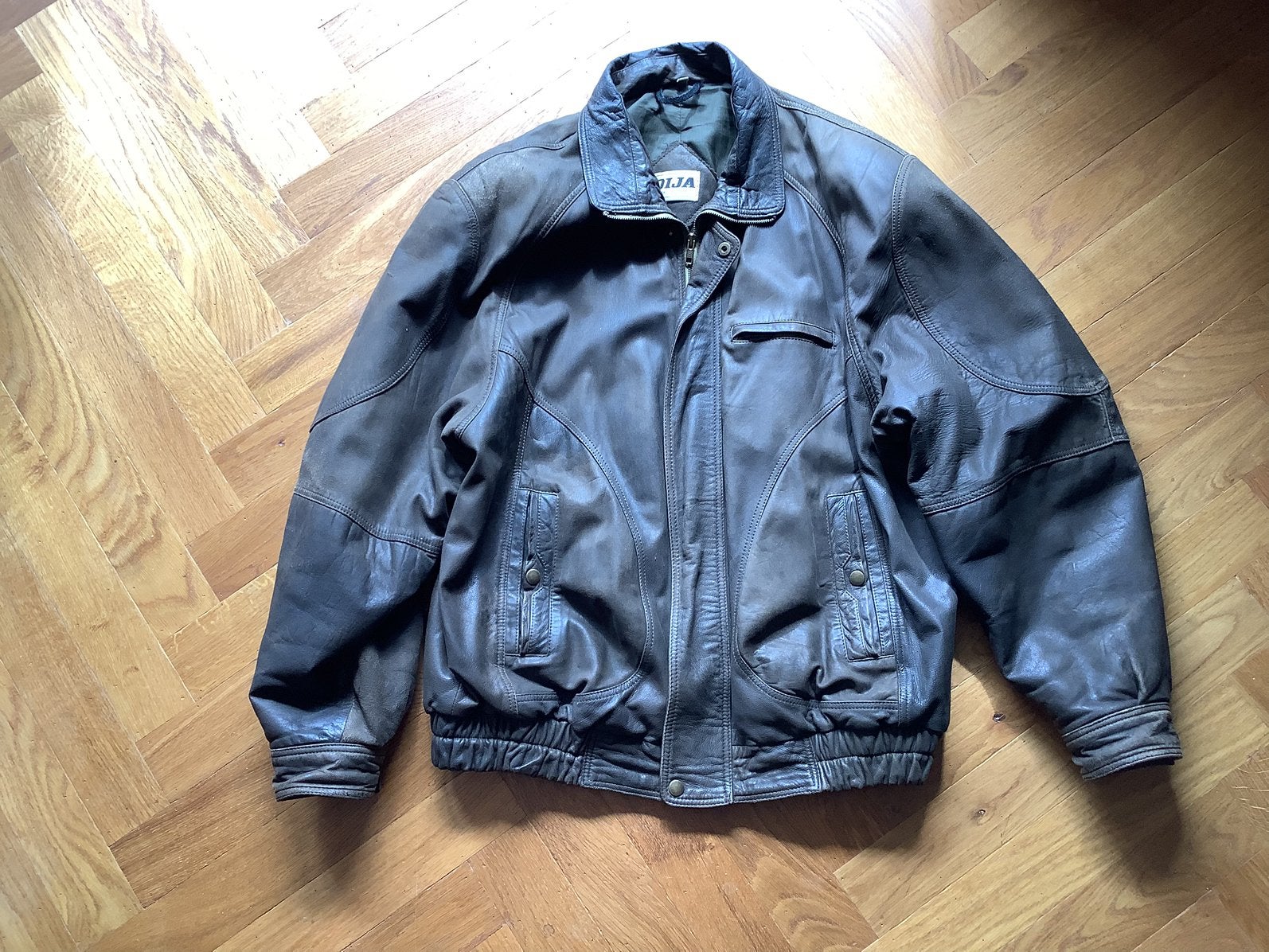 Bomber, leer, Ophalen of Verzenden, Gedragen, Maat 56/58 (XL), Bruin