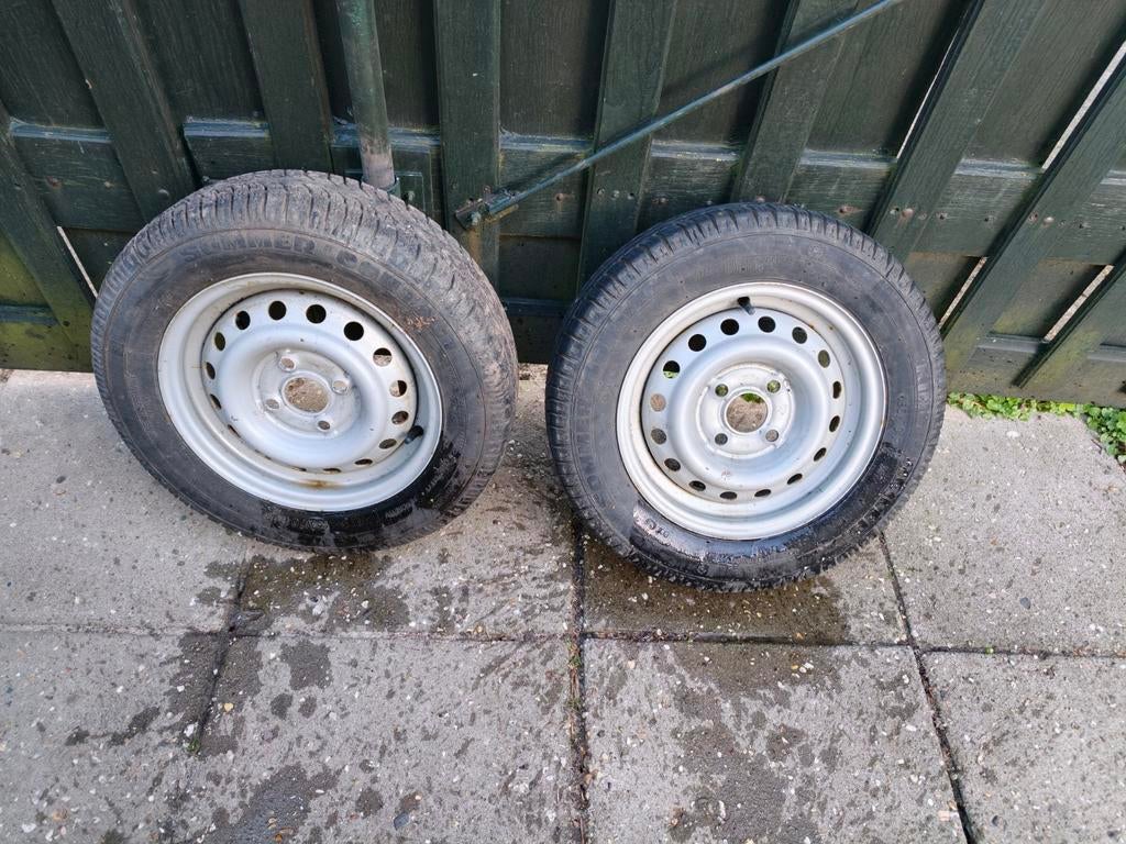 Aanhanger banden met velg 155/70/13, Ophalen of Verzenden, Gebruikt
