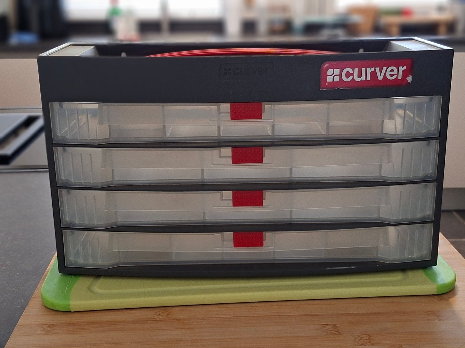 Curver opbergbox met 4 laden - Ideaal voor kleine spullen, Doe-het-zelf en Verbouw, Gereedschapskisten, Ophalen, Gebruikt