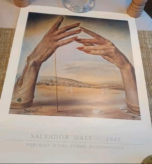 Affiche Salvador Dali 1945 Portrait d'un femme passionnante, Antiek en Kunst, Ophalen