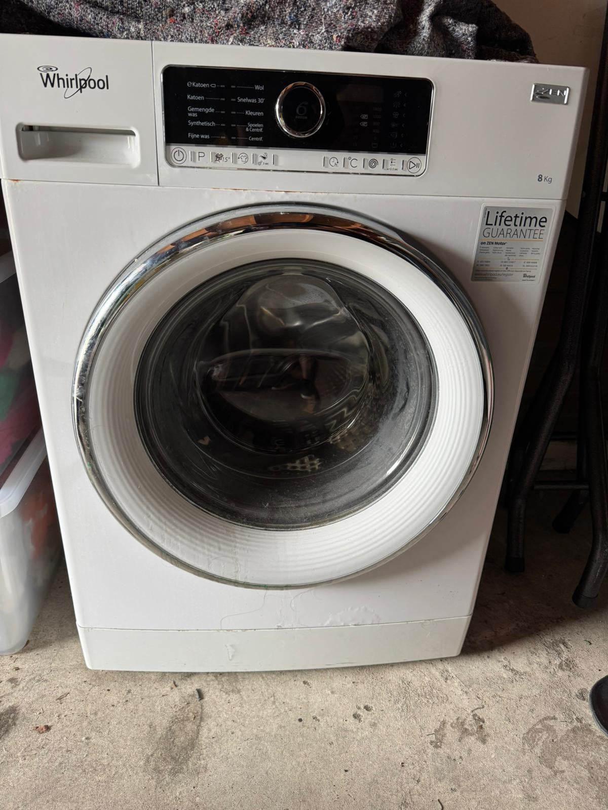 Wasmachine whirlpool, Ophalen, Gebruikt, 1200 tot 1600 toeren, 85 tot 90 cm