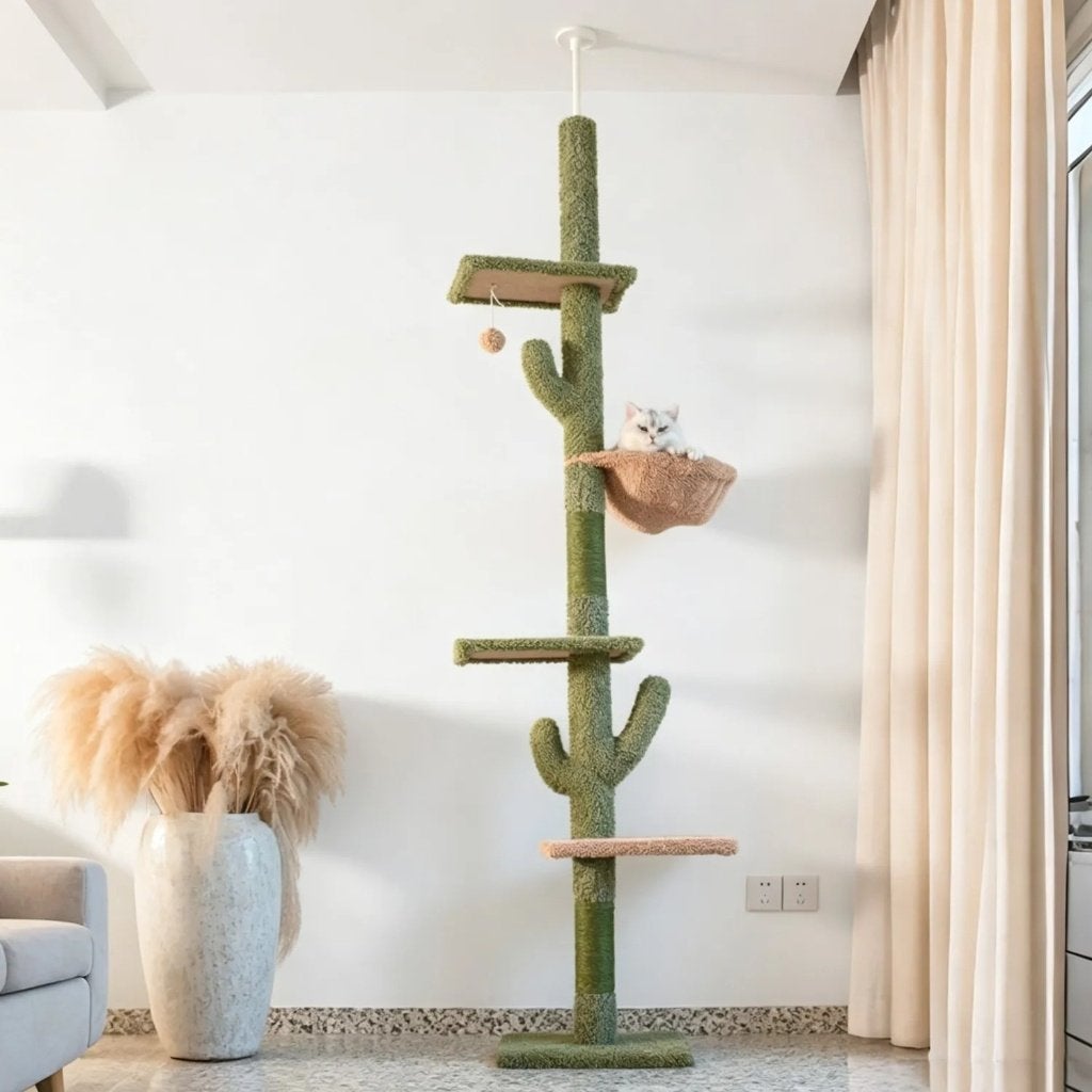 Hoge kattentoren / krabpaal met 5 lagen cactus (218cm hoog), Dieren en Toebehoren, Ophalen of Verzenden, Nieuw, Krabpaal