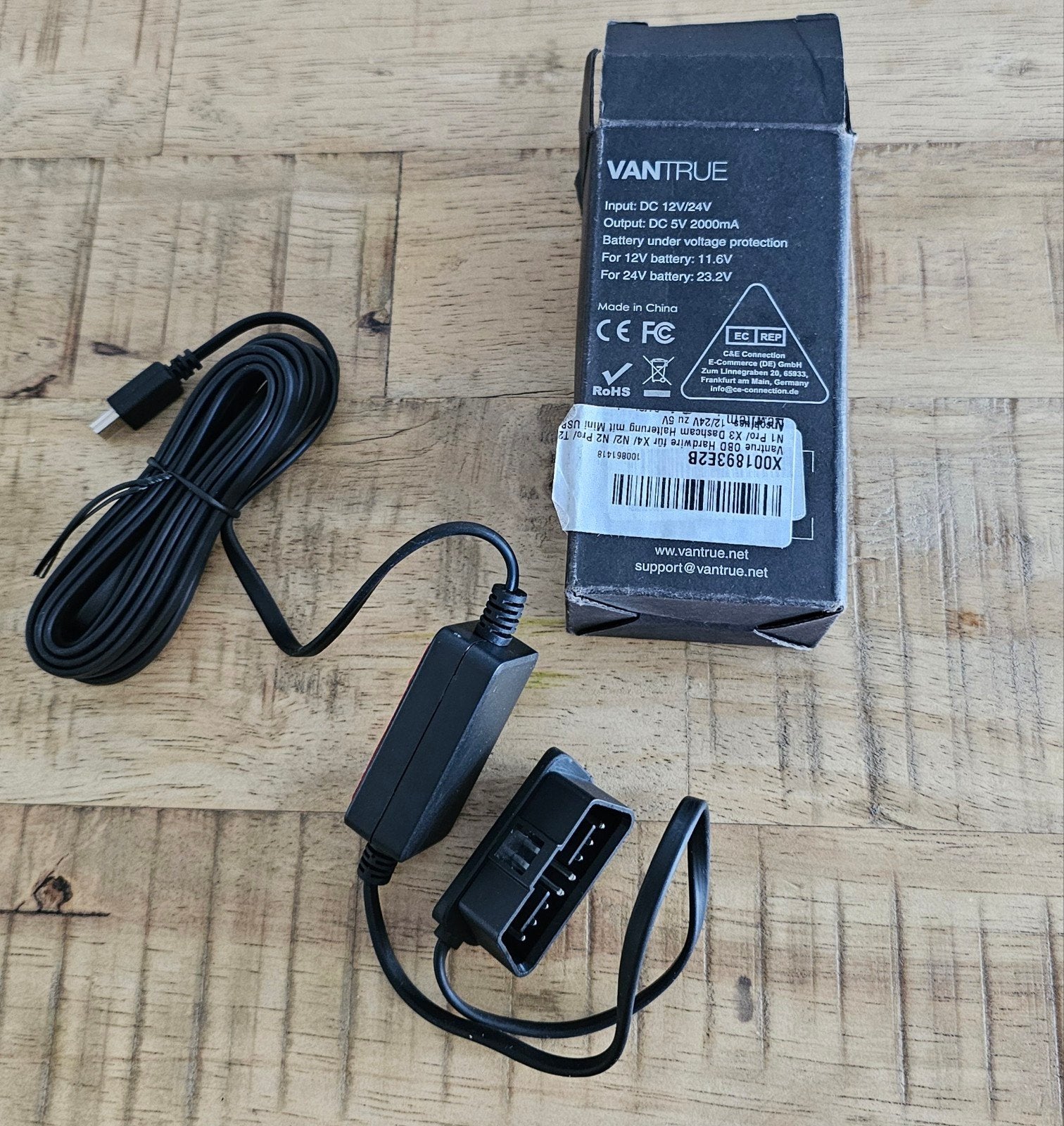 Vantrue OBD Hardwire Kit voor Dashcam (Mini-USB / 12V-24V), Ophalen of Verzenden, Nieuw