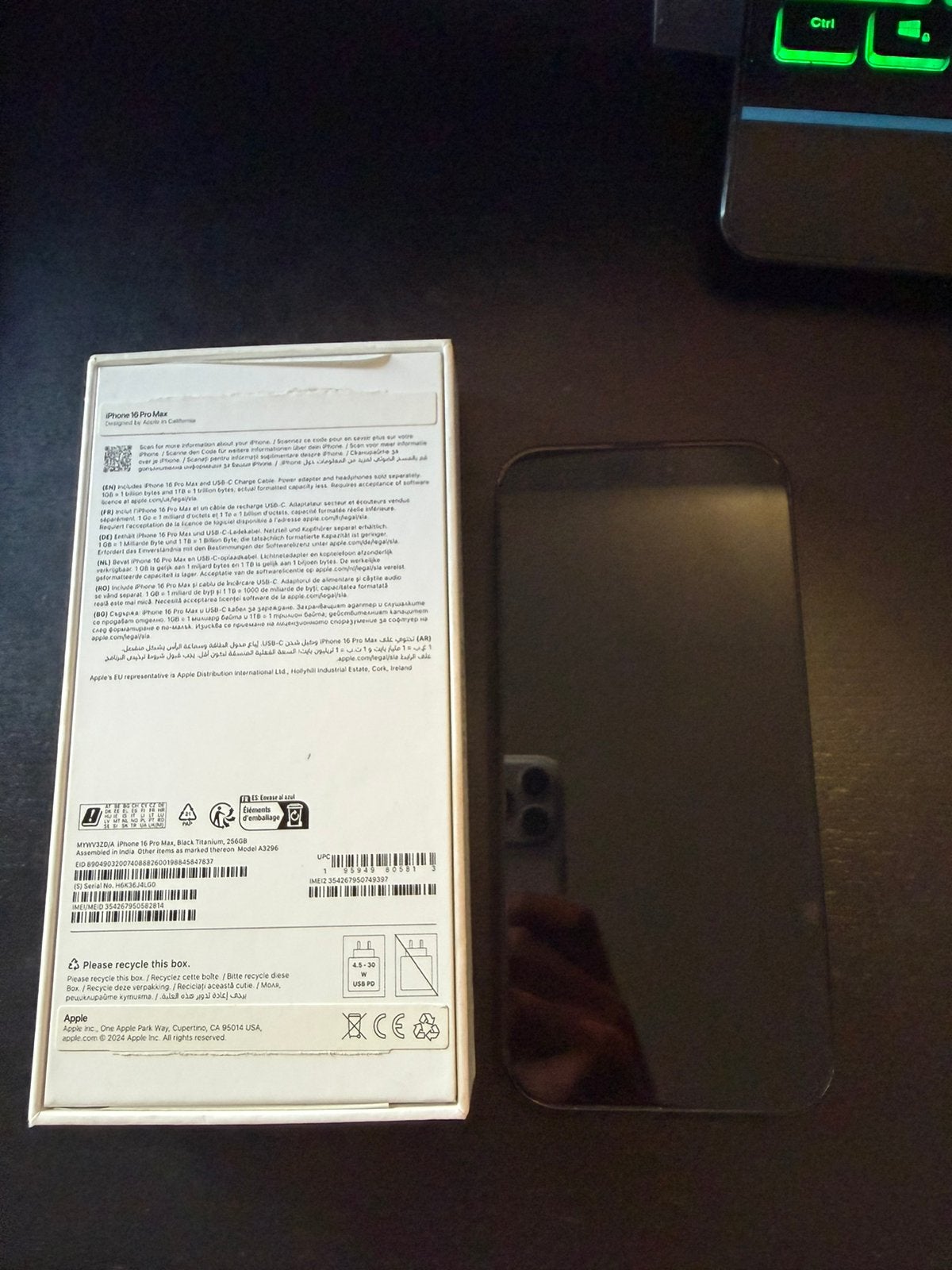 iPhone 16 Pro Max met doos, 100% batterij