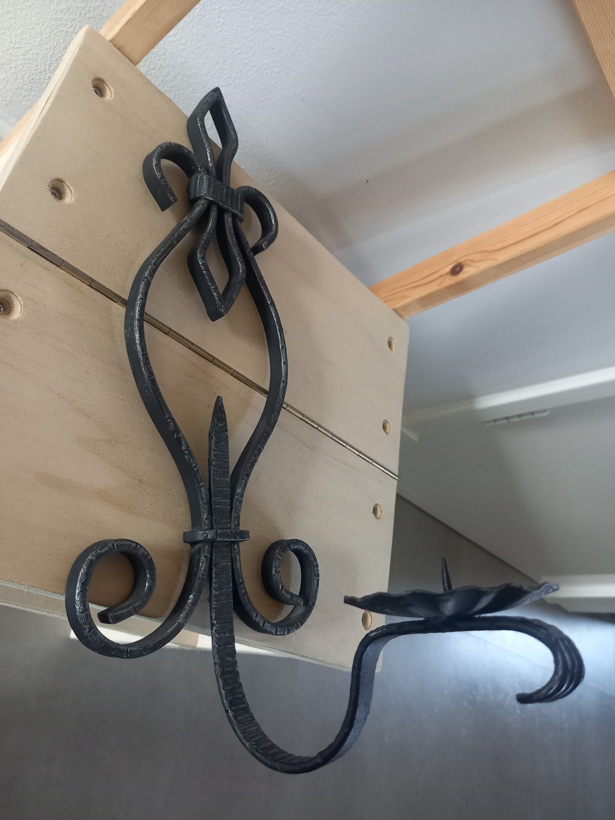 oud smeedwerk ,jaren 70 kaarsen standaardr, Ophalen of Verzenden
