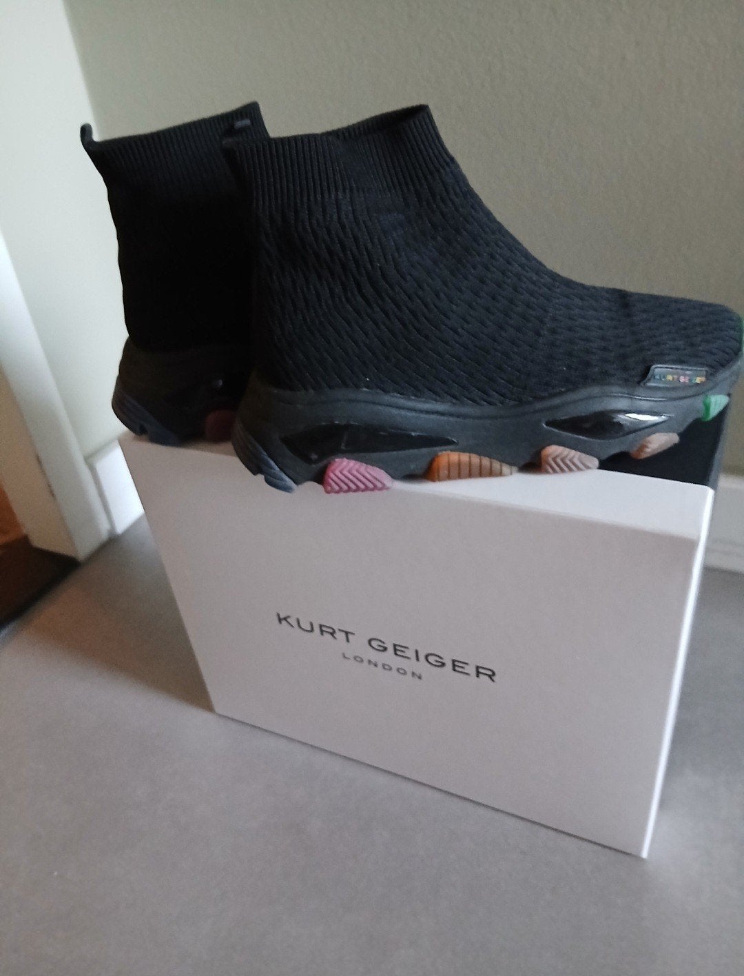 kurt geiger knit sock sneakers maat 38, Kurt geiger, Zwart, Ophalen of Verzenden, Sneakers of Gympen