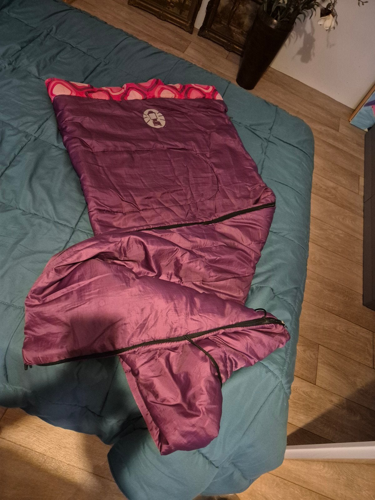 Coleman Kinderslaapzak 165cm - Paars/Rood, Ophalen of Verzenden, Gebruikt