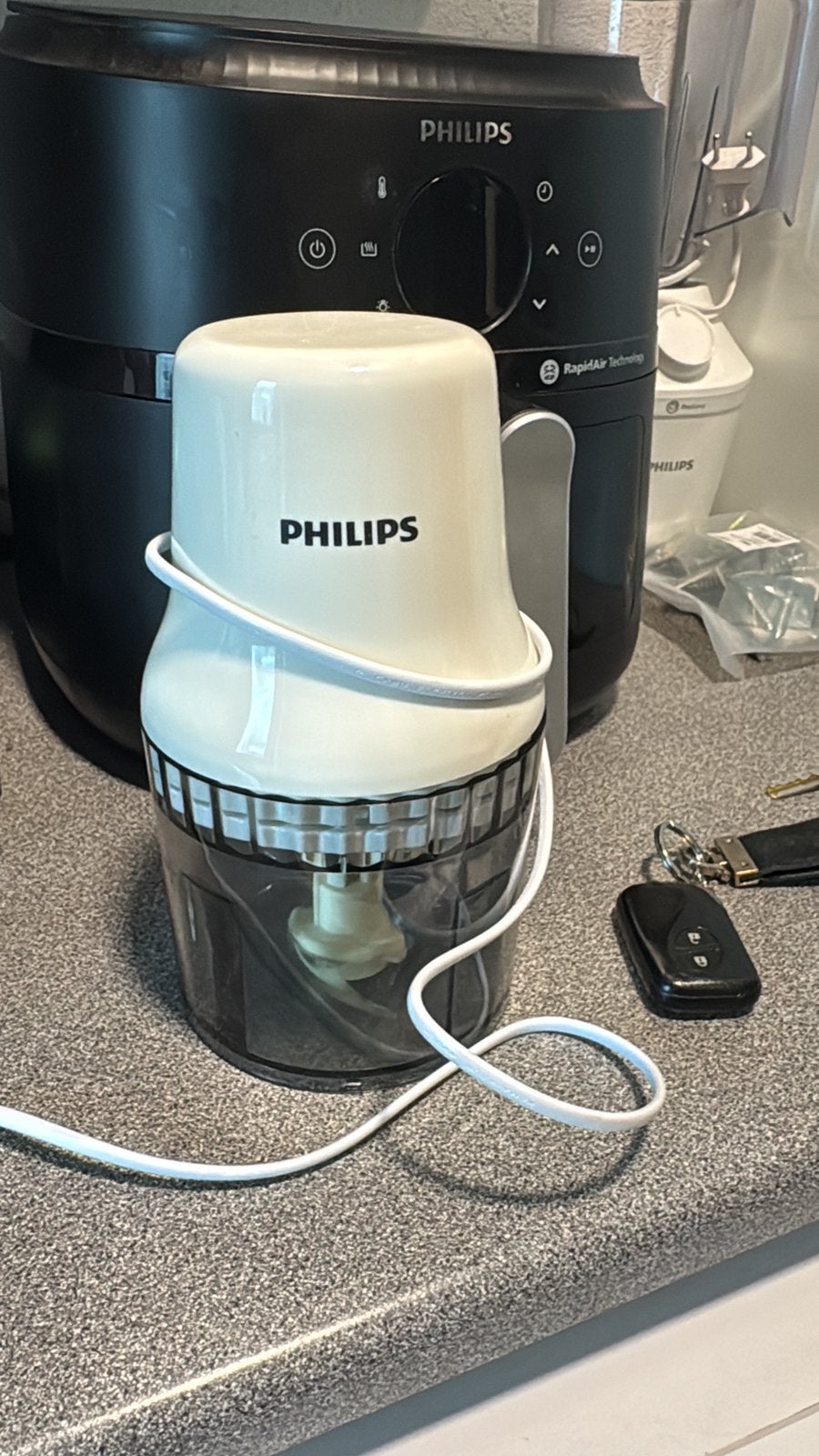 Philips chopper barely used, Witgoed en Apparatuur, Keukenmixers, Ophalen, Zo goed als nieuw, 3 snelheden of meer