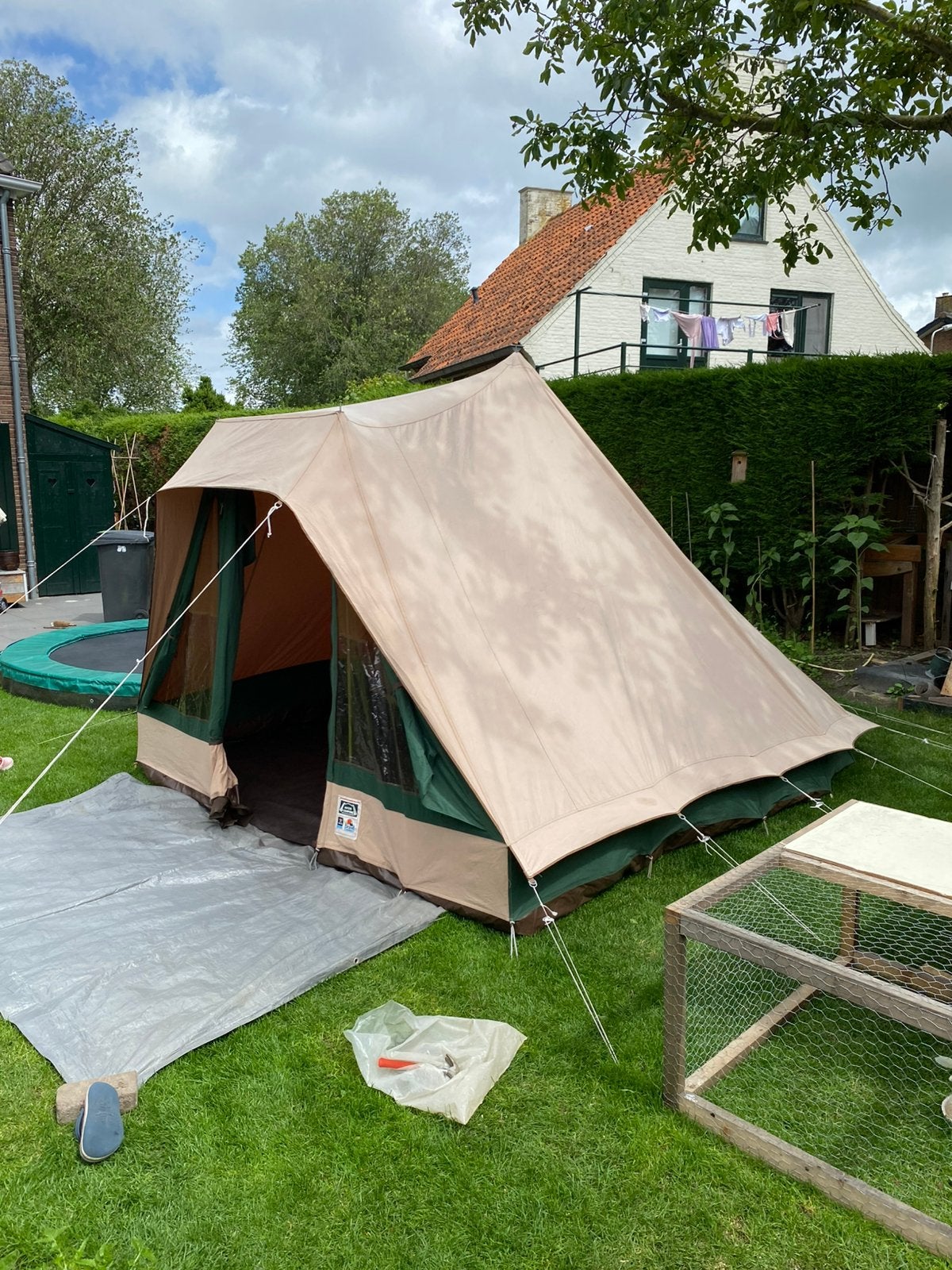 2 persoons katoenen tent, Ophalen, Zo goed als nieuw