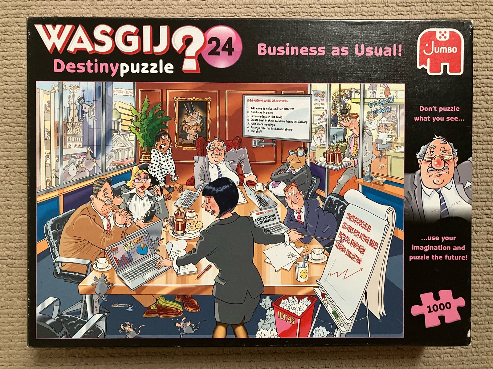 Wasgij puzzel Destiny 24 Business as usual 1000 st, Hobby en Vrije tijd, Denksport en Puzzels, Ophalen, 500 t/m 1500 stukjes, Gebruikt