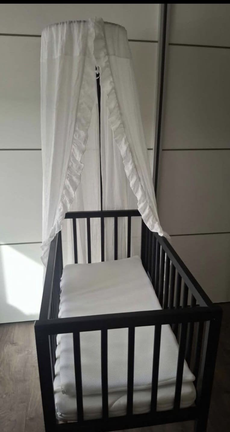Baby wiegje met hemel inclusief matras en topper, Ophalen of Verzenden, Zo goed als nieuw, Wieg