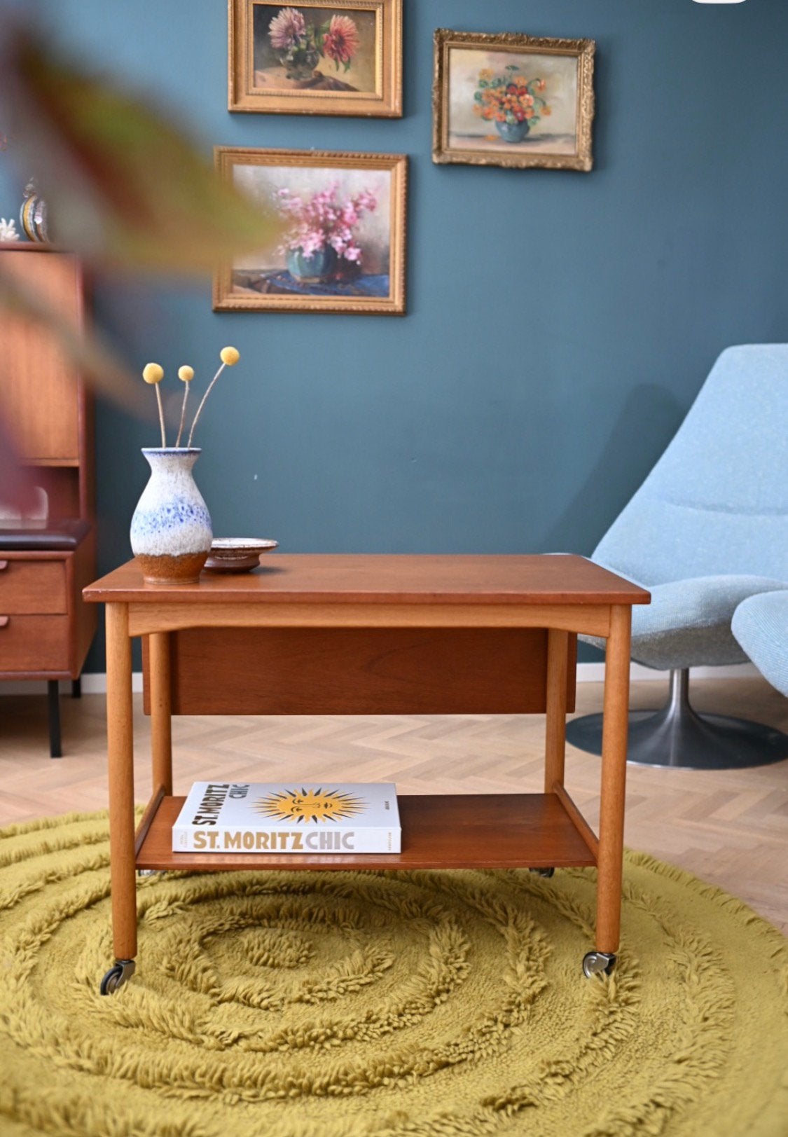 Zweedse vintage/bijzettafel/salontafel Poul Volther /Gemla, Huis en Inrichting, Ophalen, 50 tot 100 cm, Teakhout, Zo goed als nieuw