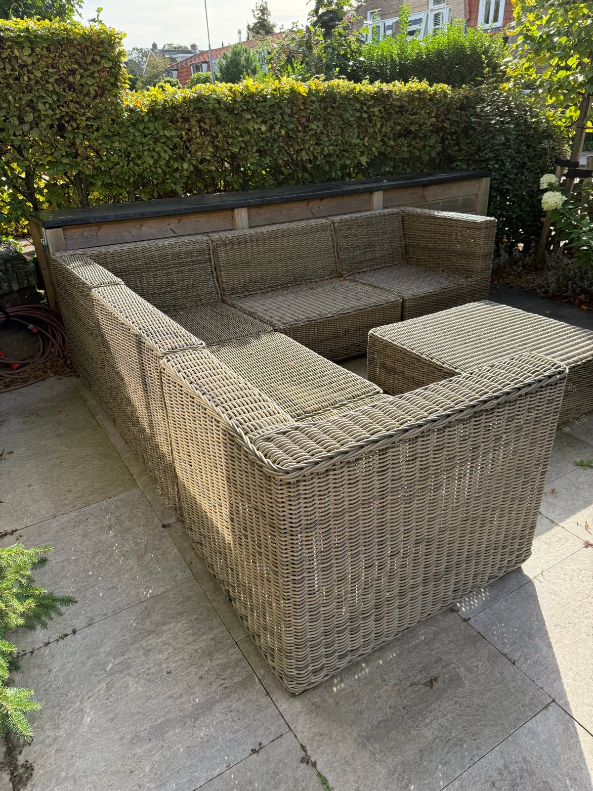 Luxe Wicker Loungeset van Beach - Zo goed als nieuw, Ophalen, 5 zitplaatsen, Zo goed als nieuw, Loungeset