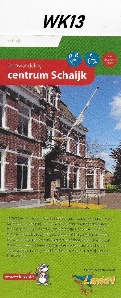 Pl19 wandelkaart wk13 centrum schaijk, Boeken, Atlassen en Landkaarten, Ophalen of Verzenden, 1800 tot 2000, Nederland, Landkaart
