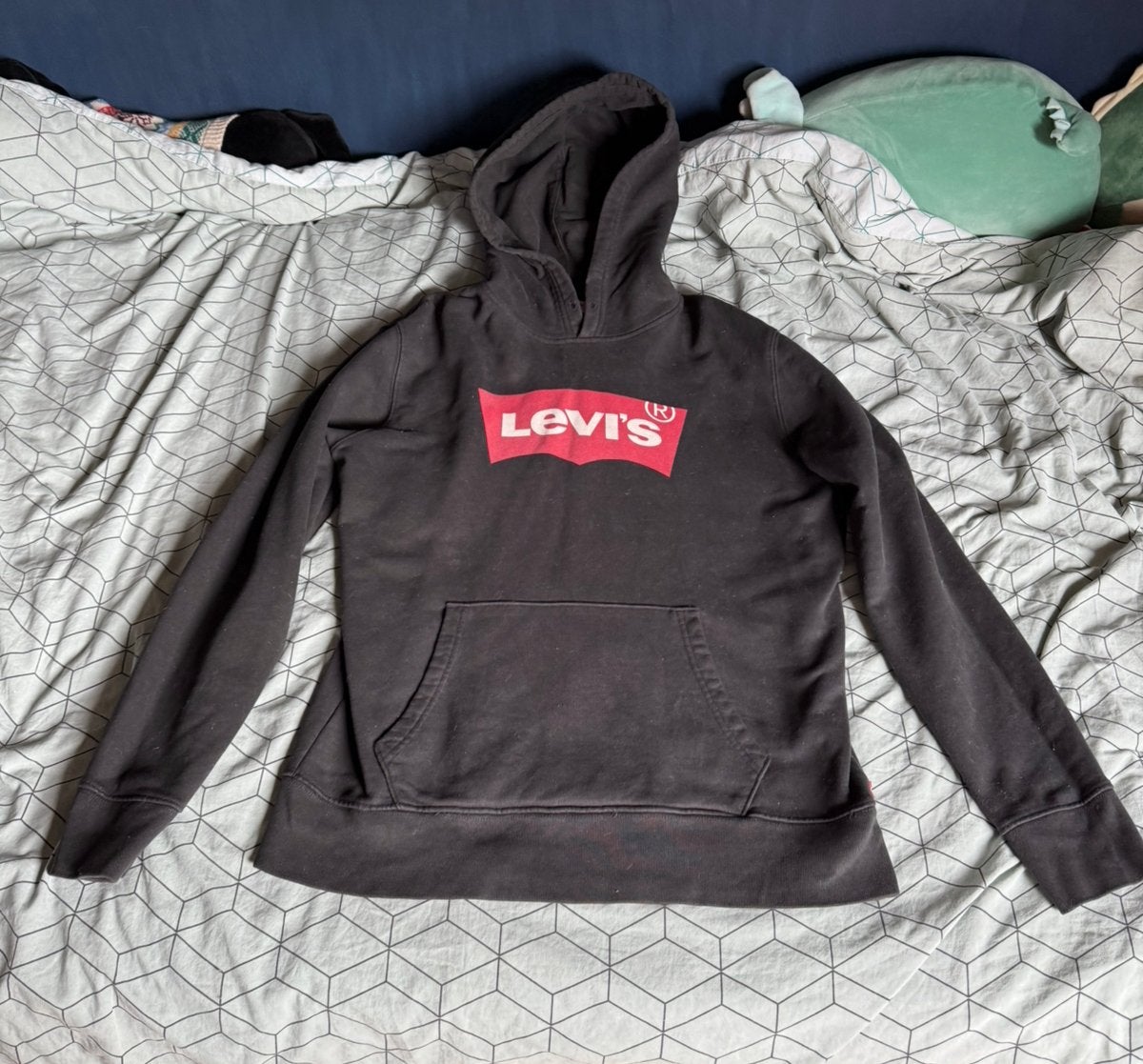 Donkergrijze Levi’s hoodie maat M, Ophalen of Verzenden, Zo goed als nieuw, Maat 38/40 (M), Grijs