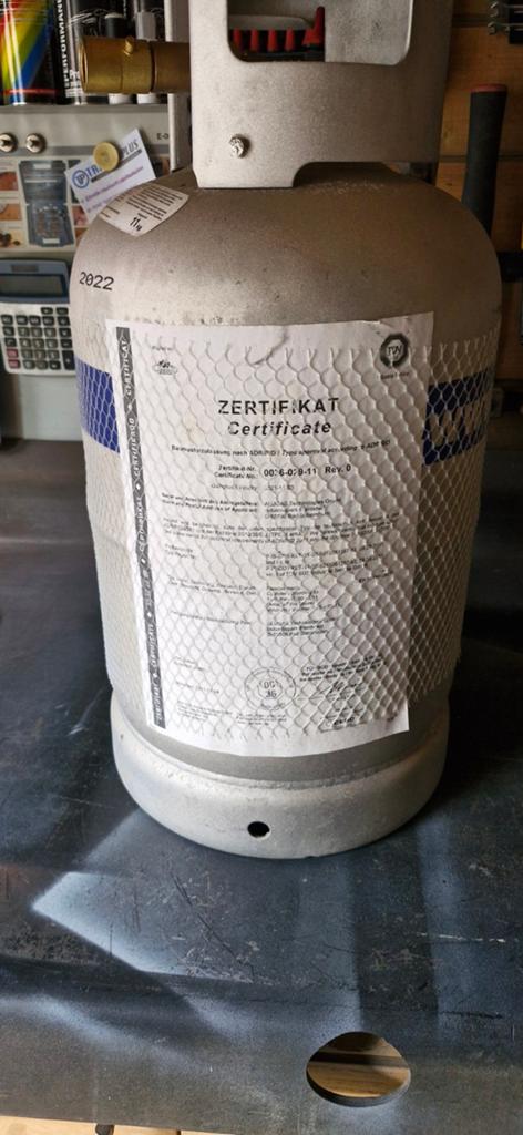 Lpg aluminium gasfles, Caravans en Kamperen, Kampeeraccessoires, Ophalen, Gebruikt