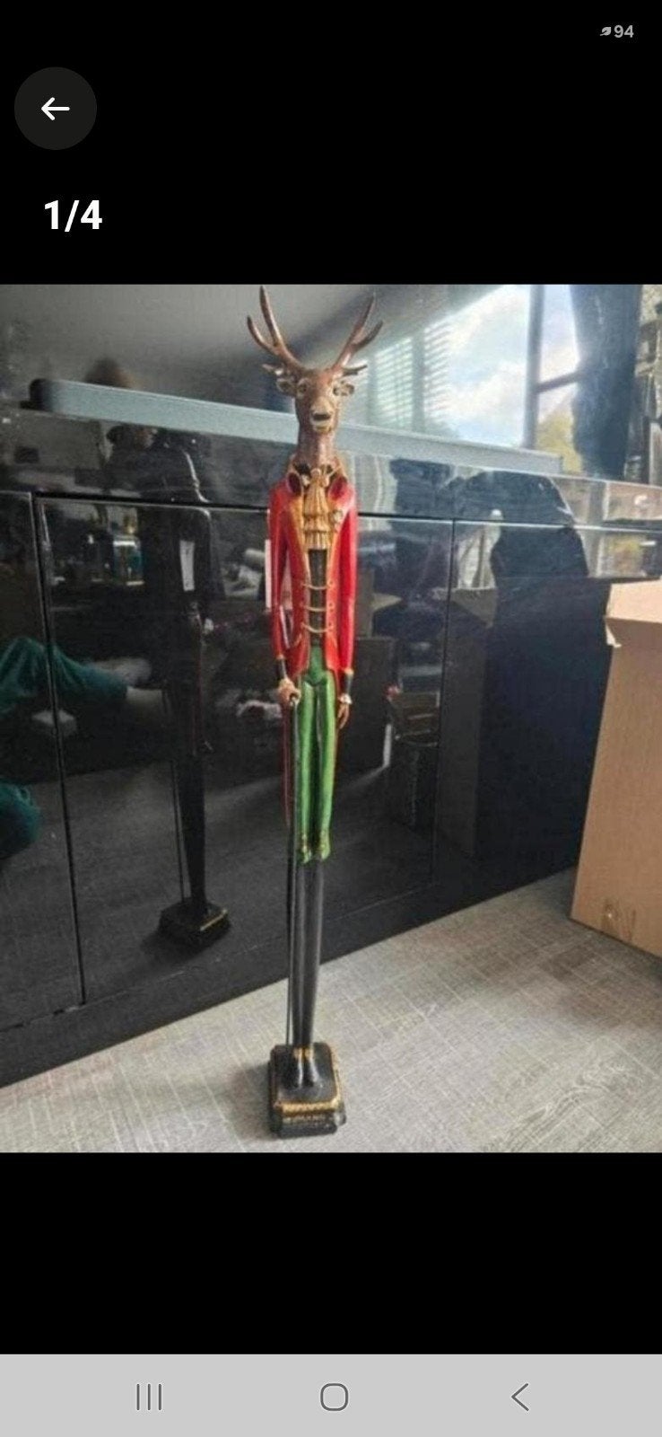 Decoratief Hert Beeld in Rood Kostuum, Ophalen, Meerkleurig, Overige stijlen, Nieuw