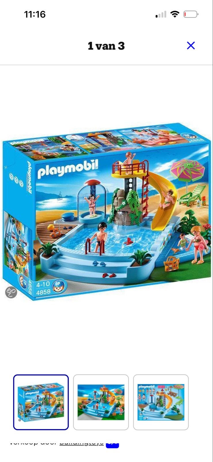Playmobil Zwembad met Glijbaan (Set 4858), Complete set, Overige typen, Ophalen of Verzenden, Summer fun