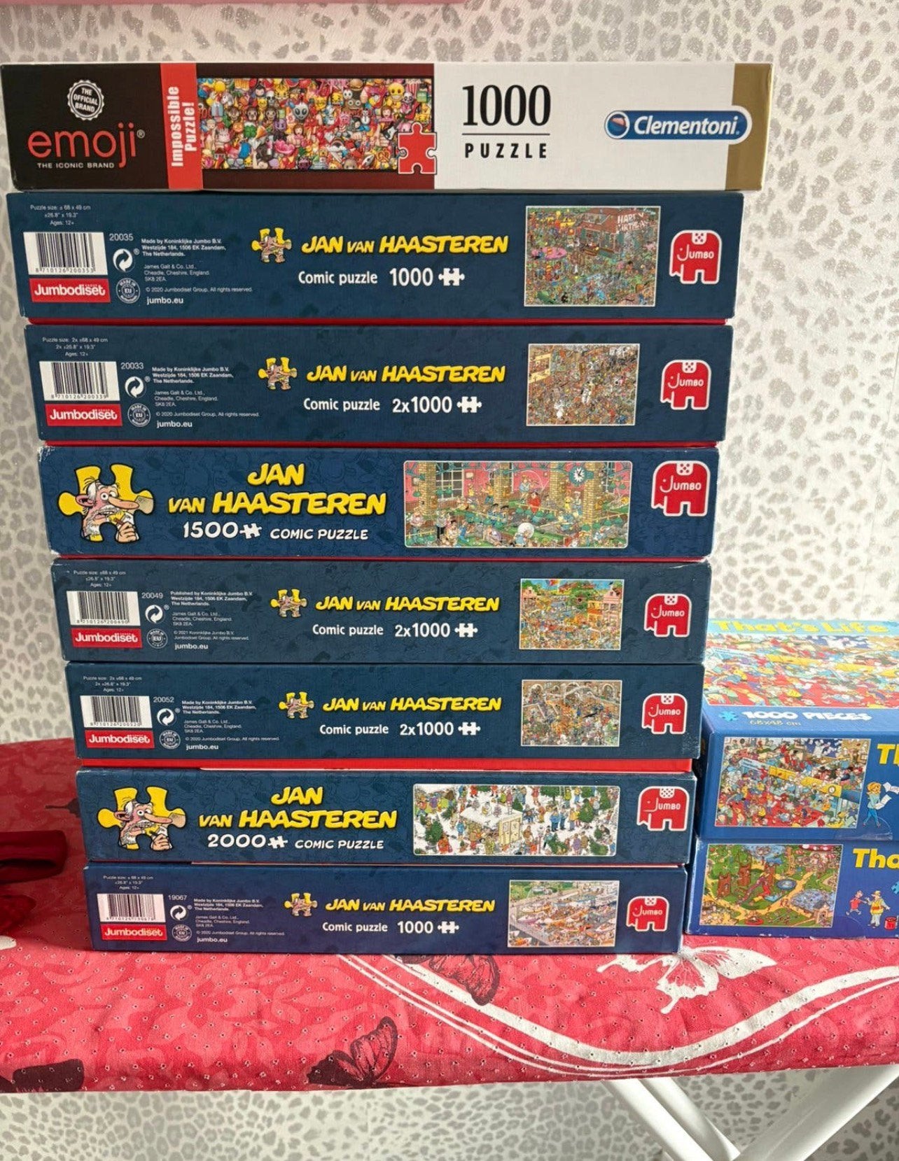 7 Jan van Haasteren puzzels en 3 andere, Ophalen, 500 t/m 1500 stukjes, Zo goed als nieuw