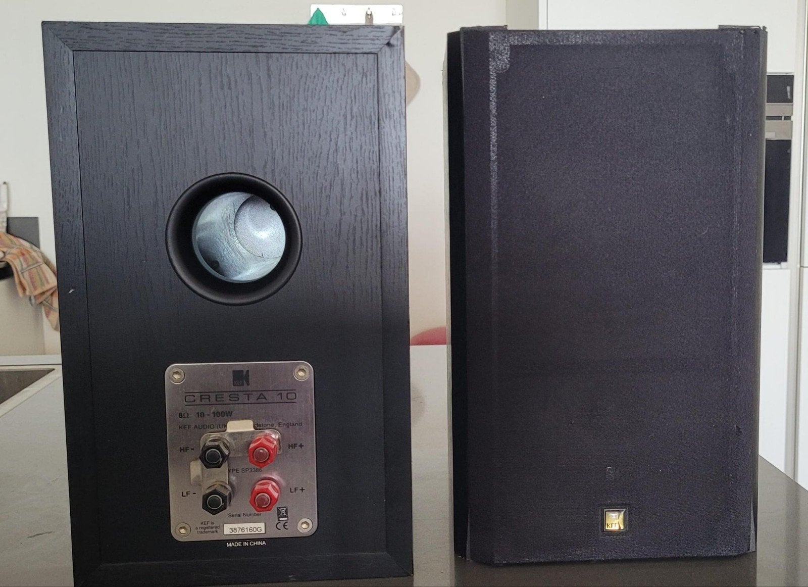 2 KEF Cresta 10 Boekenplank Luidsprekers - Zwart, Audio, Tv en Foto, Luidsprekers, Ophalen, Zo goed als nieuw, 60 tot 120 watt