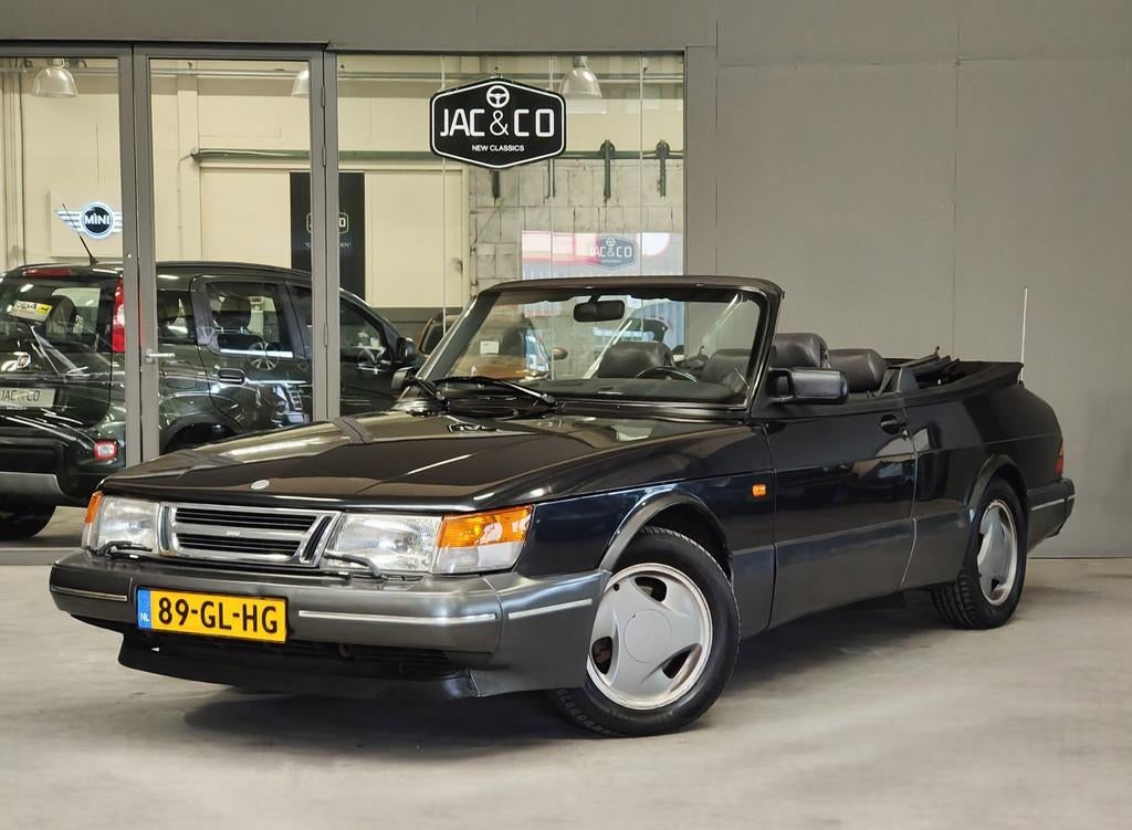 Saab 900 Cabrio 2.0 SE Turbo 16V Zwart Leer - Nette Kap, Voorwielaandrijving, Zwart, 4 cilinders, Cabriolet
