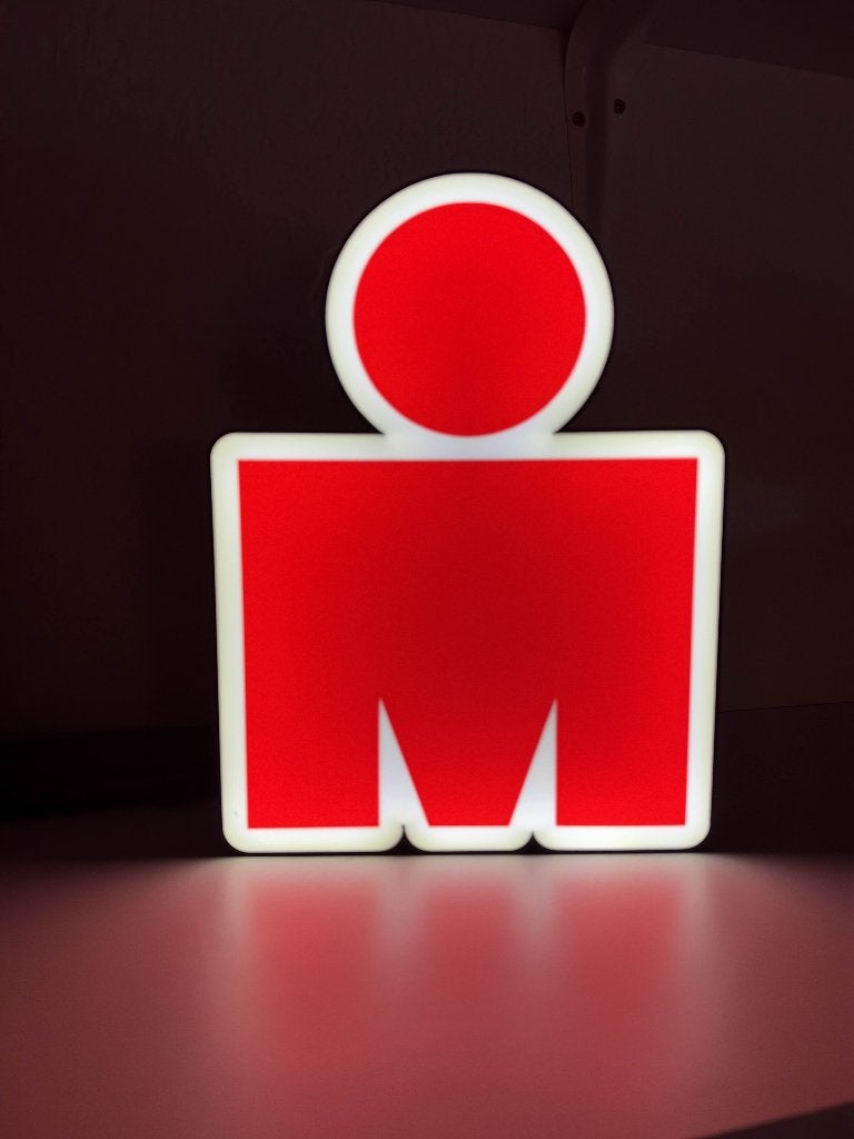 Iron man led box - logo with led light, Verzenden, 23 cm, Nieuw, Overige fittingen