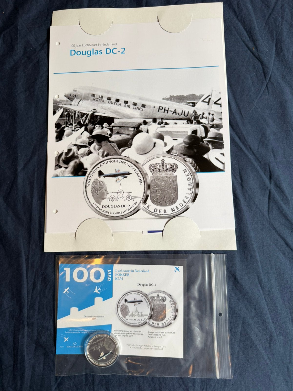 100 jaar luchtvaart munt 9 Douglas DC2., Ophalen of Verzenden, Nieuw, Overige typen