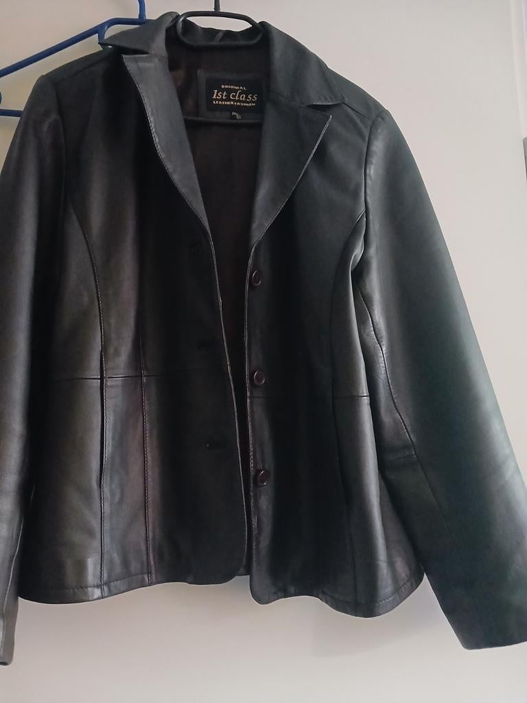 Lederen colbert, Kleding | Dames, Ophalen of Verzenden, Zo goed als nieuw, Zwart
