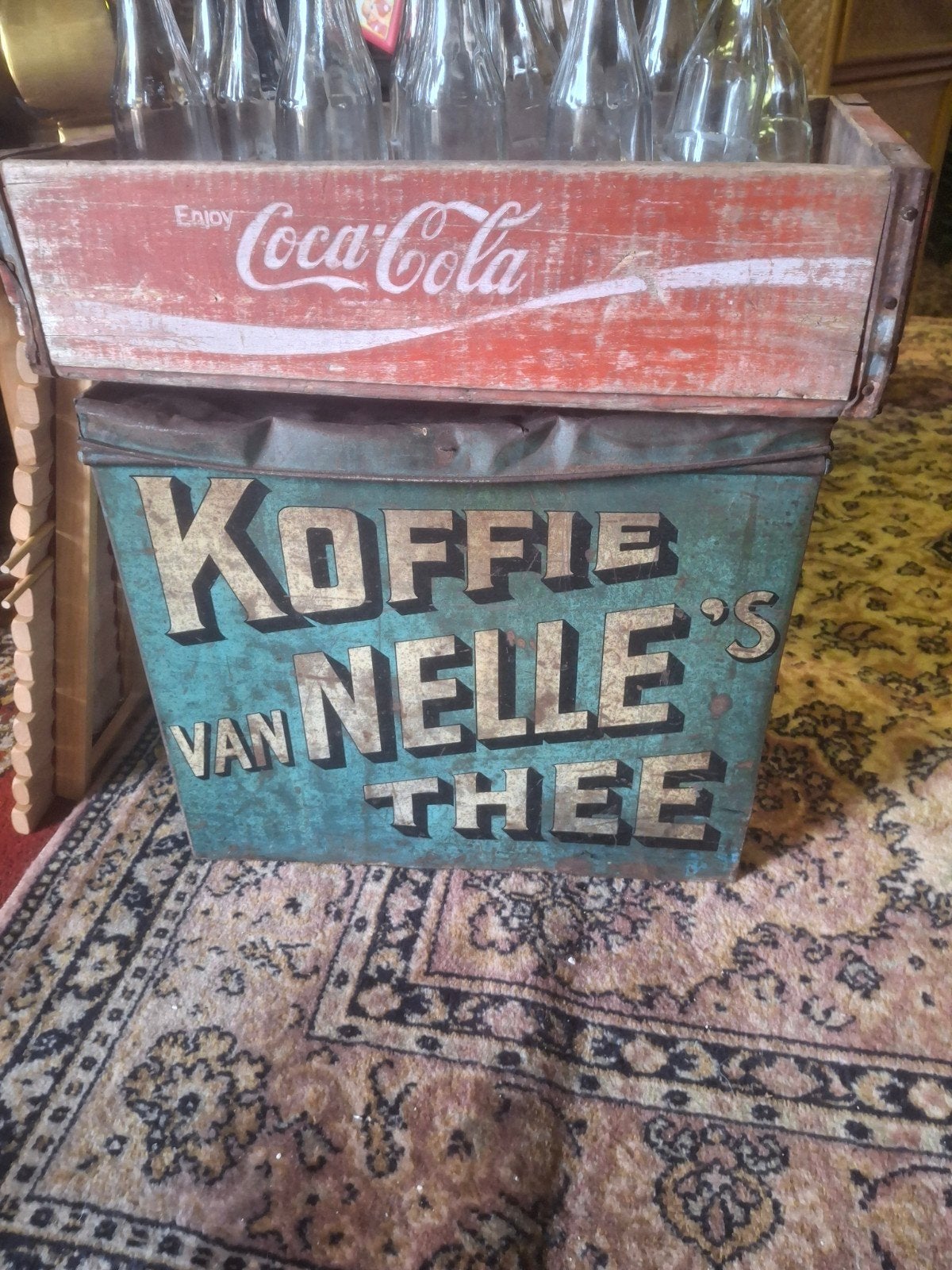Vintage Van Nelle Koffie Thee Blik, Verzamelen, Ophalen of Verzenden, Gebruikt, Koffie, Van Nelle