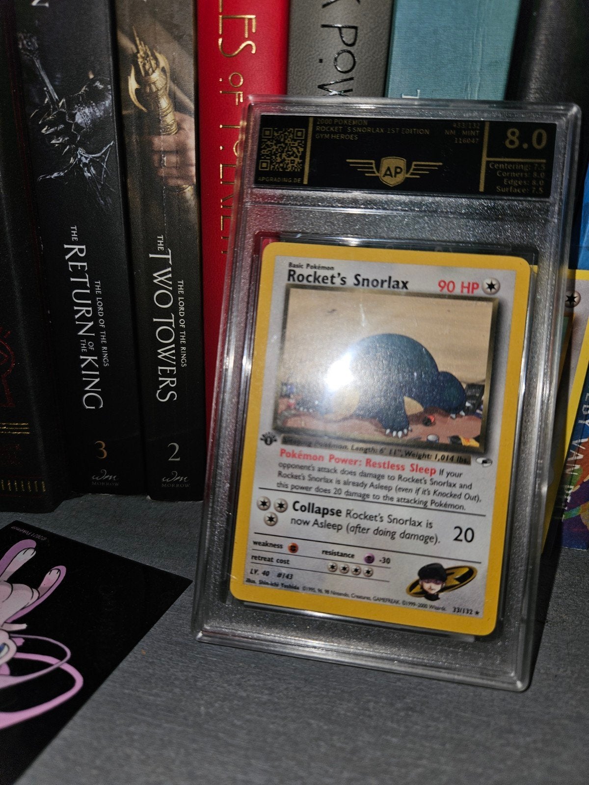 Rocket Snorlax 1st Edition Gym Heroes PSA 8.0 Pokémon Kaart, Ophalen of Verzenden
