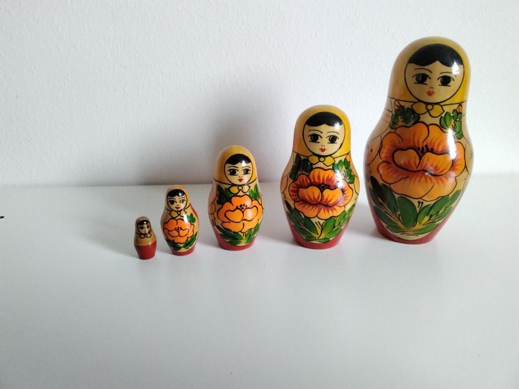 Set van 5 Russische Matroesjka poppen, Verzamelen, Ophalen of Verzenden, Gebruikt