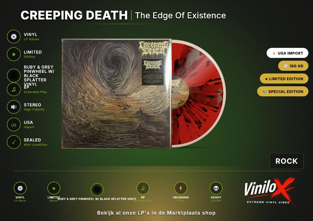 Creeping Death – The Edge Of Existence | LP | Limited…, Ophalen of Verzenden, 12 inch, Geseald, Nieuw in verpakking